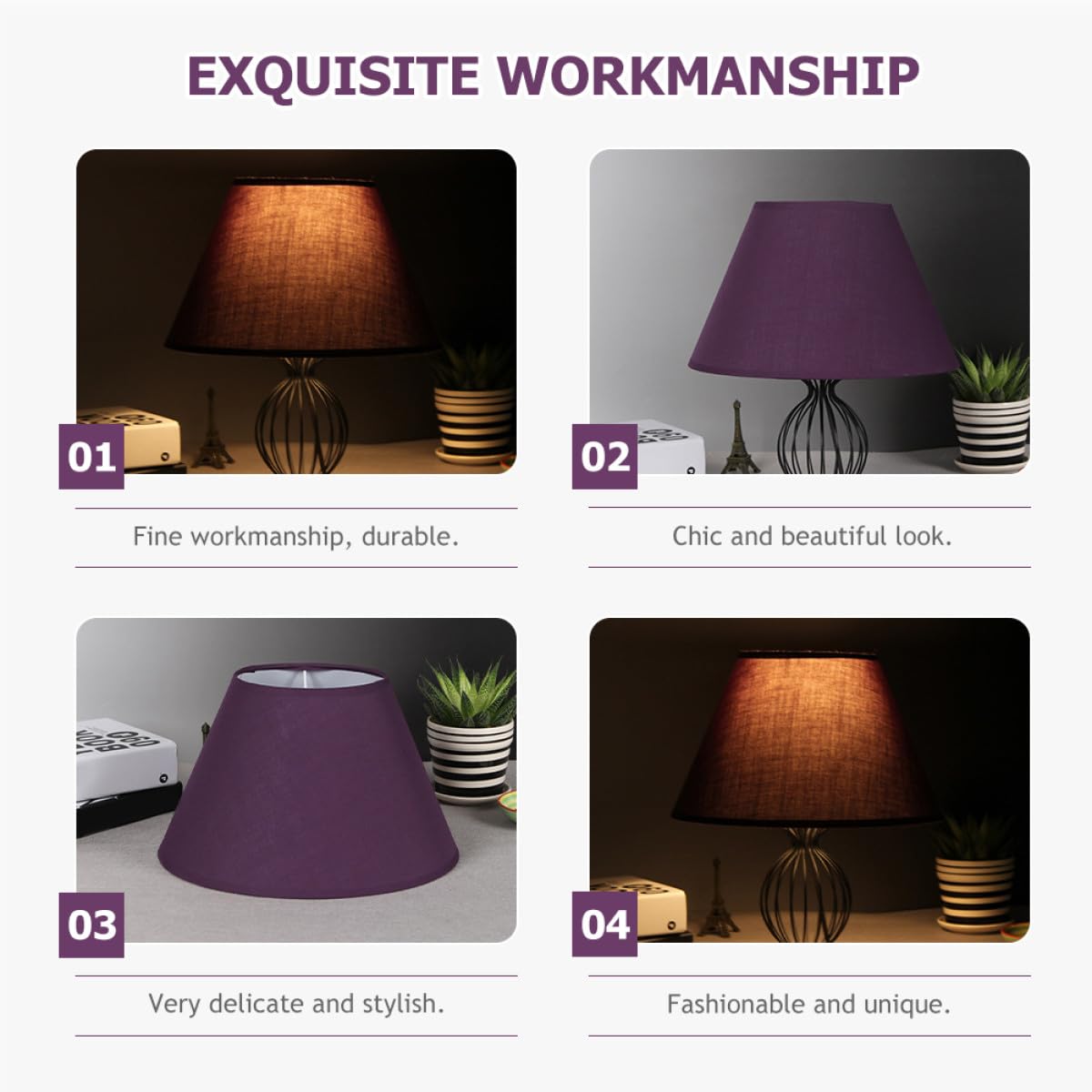 CRAFTHROU Paralume per lampada da tavolo, piccolo, in tessuto, per camera da letto, plafoniera, decorazione decorativa
