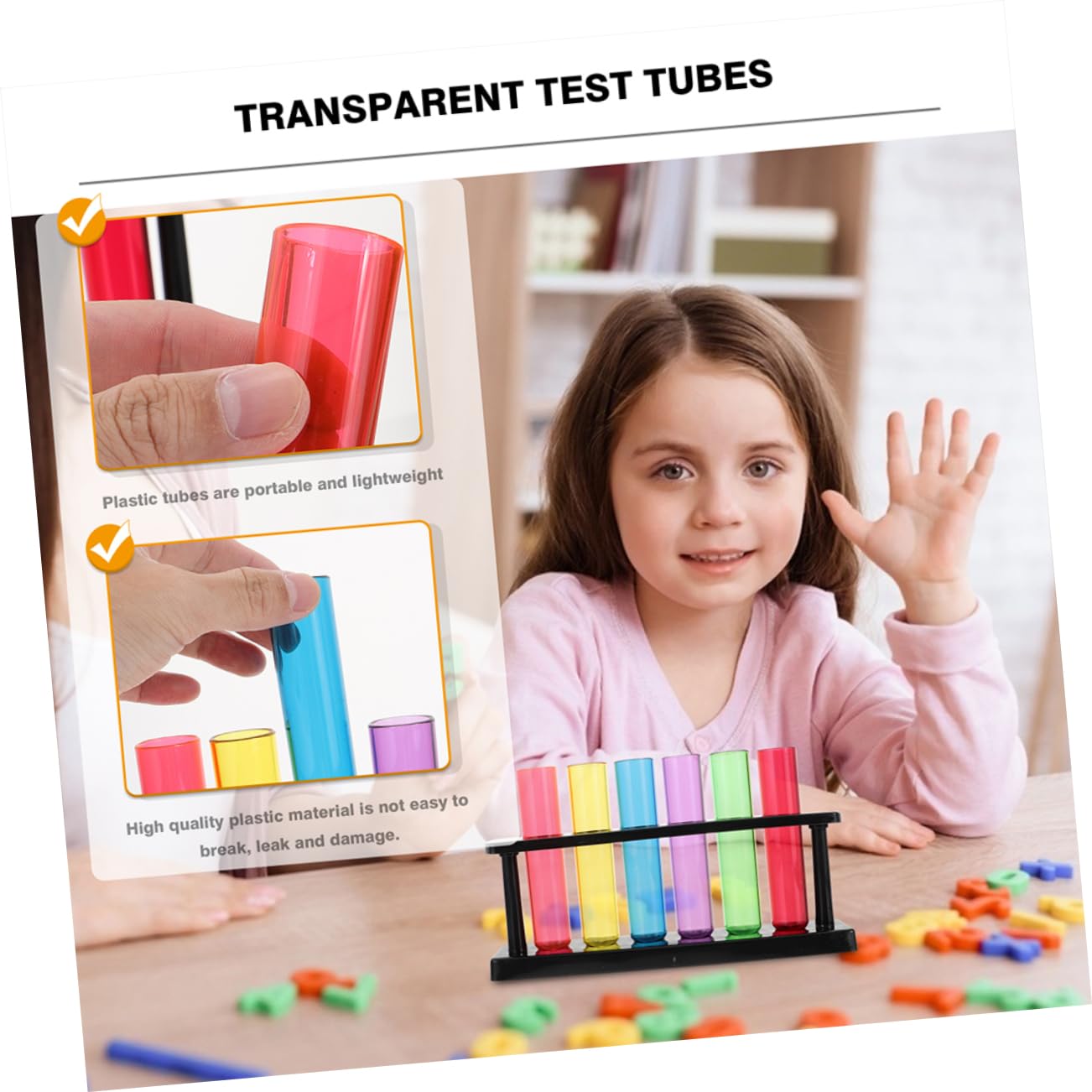 ABOOFAN 4 Sets Plastic Clear Test Tubes Transparent Test Tubes Plastic Plastic Test Tube Rack Test Tubes