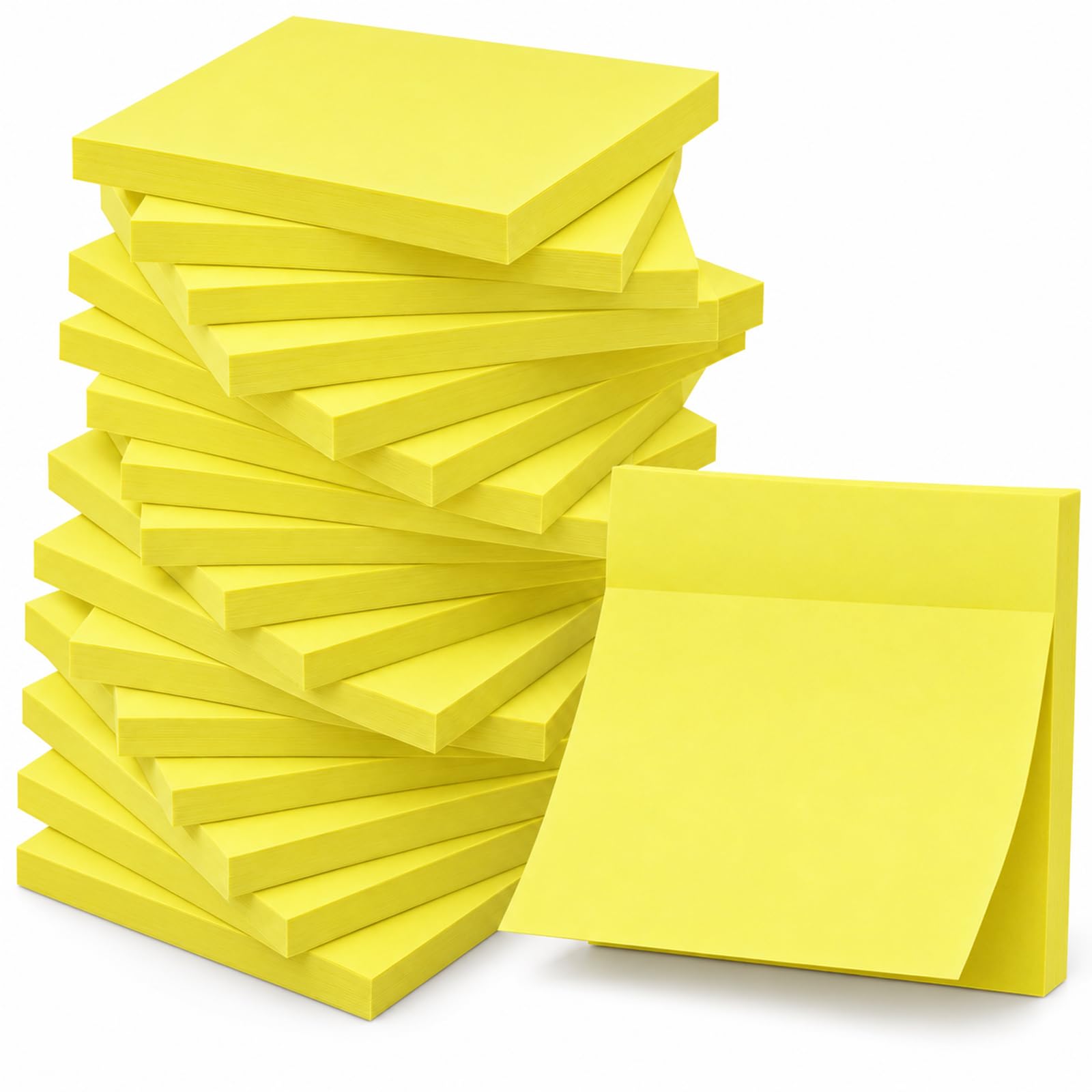 20 Pack Yellow Sticky Notes 3 x 3 in, Bulk Self-Stick Memo Note Pads
