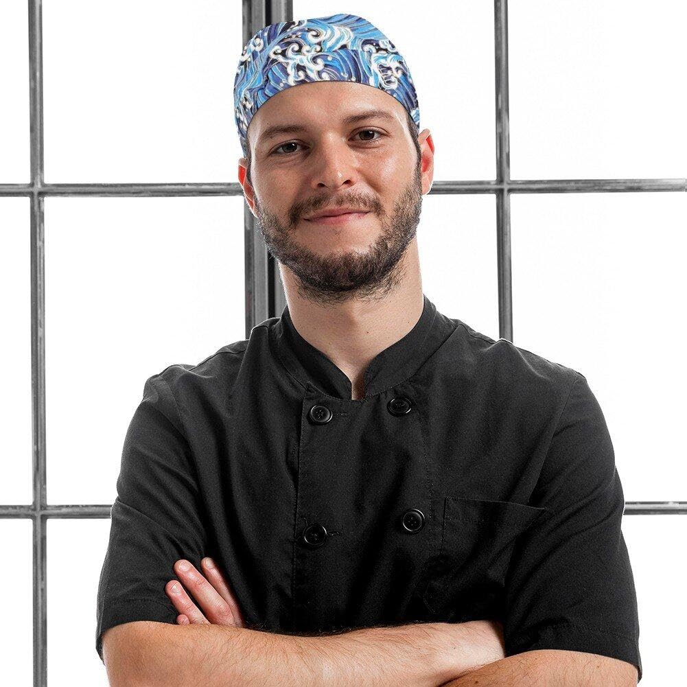 Cappello Cuoco Giapponese Regolabile Bandana Chef Berretto Teschio Cucina Traspirante