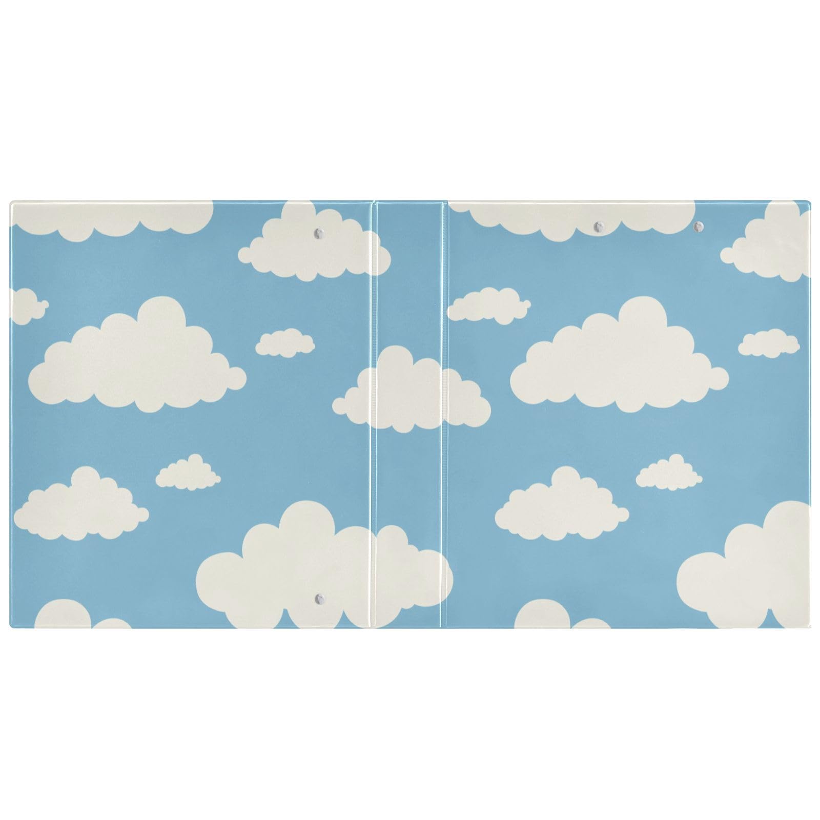 Classeur scolaire 1,5 cm et demi nuages blancs
