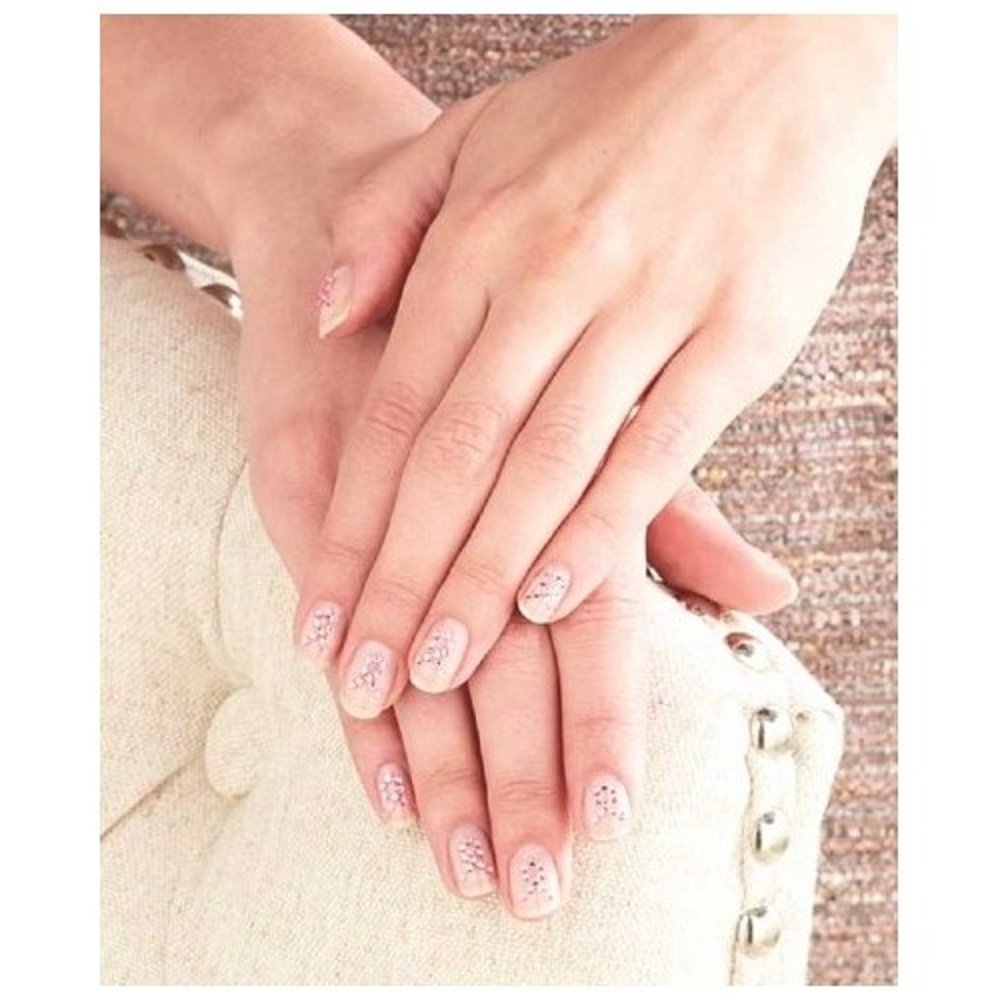 Set of 30 Pink Self Adhesive Nail Jewelry - Breast Cancer Awareness Pink Ribbon Glamor Glints Nail Art Stickers