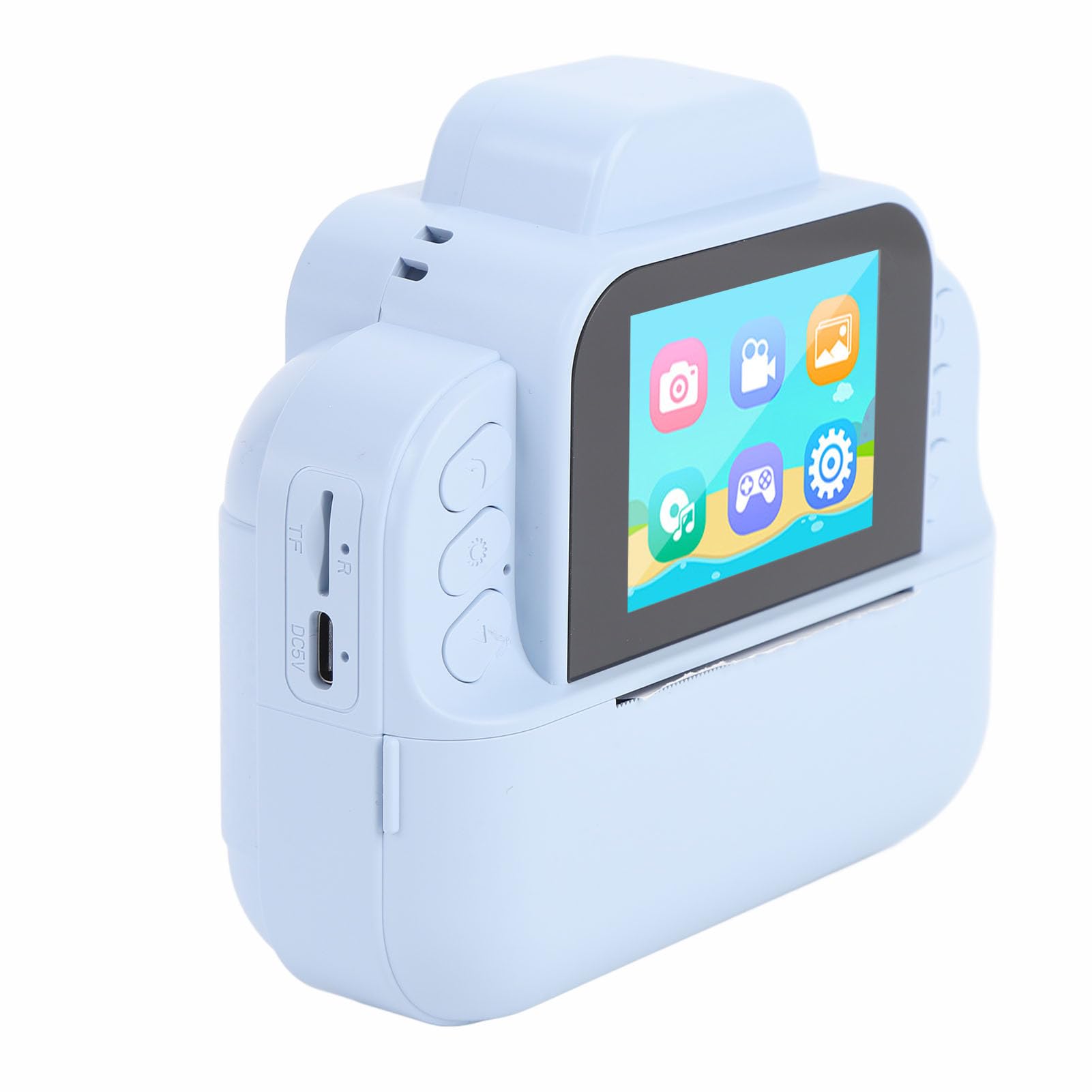 Sxhlseller Cámara de Impresión Instantánea para Niños con Pantalla HD de 2,4 Pulgadas, Fotografía de 48 MP, Vídeo 1080P, Zoom Digital 6X, Filtros y Juegos, Incluye 3 Rollos de Papel de Impresión,