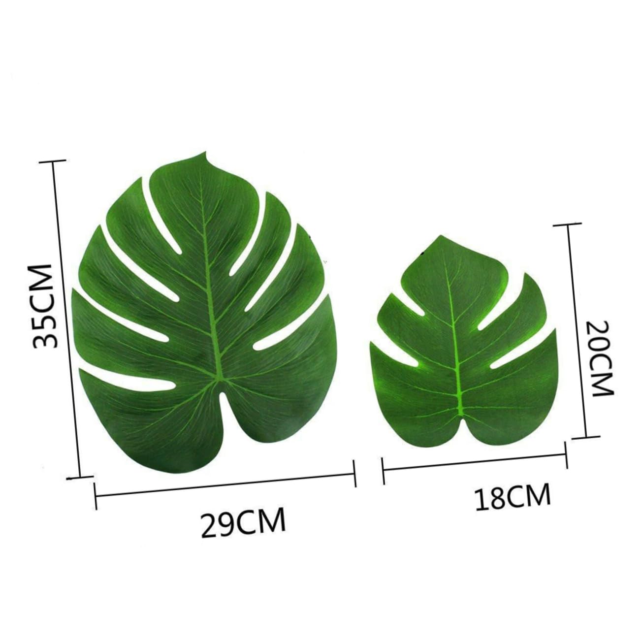 Amosfun 72pezzi Foglie Artificiali Monstera Foglie Verdi Imitazione Per Decorazioni Tropicali Casa Ufficio e Eventi