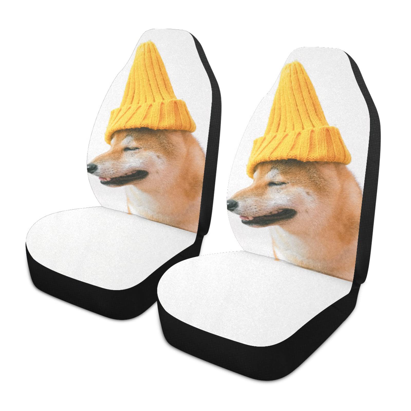 HABXNJF Autohoes stoelen voor, Shiba Inu hond autostoelhoes, universele autostoelbeschermer, 2 stuks