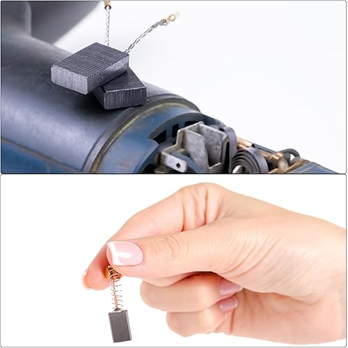 Miniatura 10 de Cepillos de carbono, para motor de alimentación - 0.787 in x 0.236 in x 0.236 intono negro dorado  10 piezas