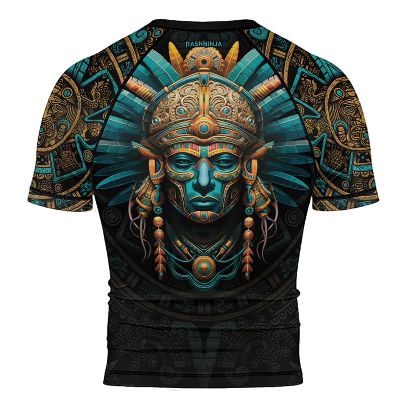 Jiu-Jitsu Aztec Rash Guard Men's Short Sleeve Fight Wear for Combat Sports Training MMA BJJ Grappling3