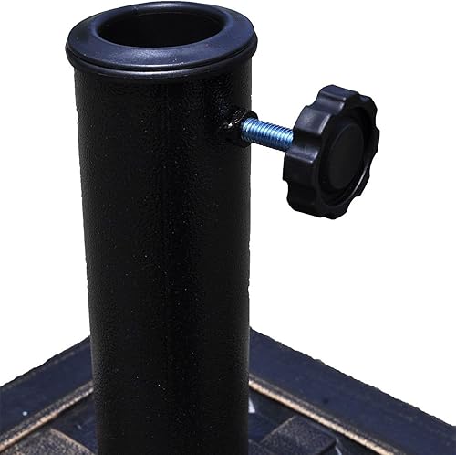 Miniatura 5 de Whyqd 6 piezas de sombrilla de patio, base de soporte, anillo de agujero, cubierta y tapa, piezas de repuesto de soporte de sombrilla 3 en 1, juego