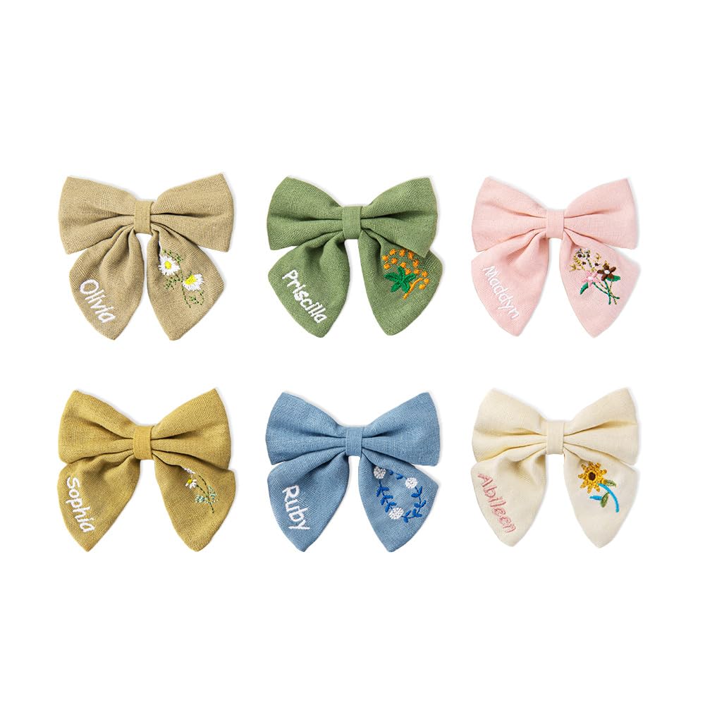 Cute Hair Bows with Name Girls Bows Hair Clips Pigtail Bows Hair Bow Clip