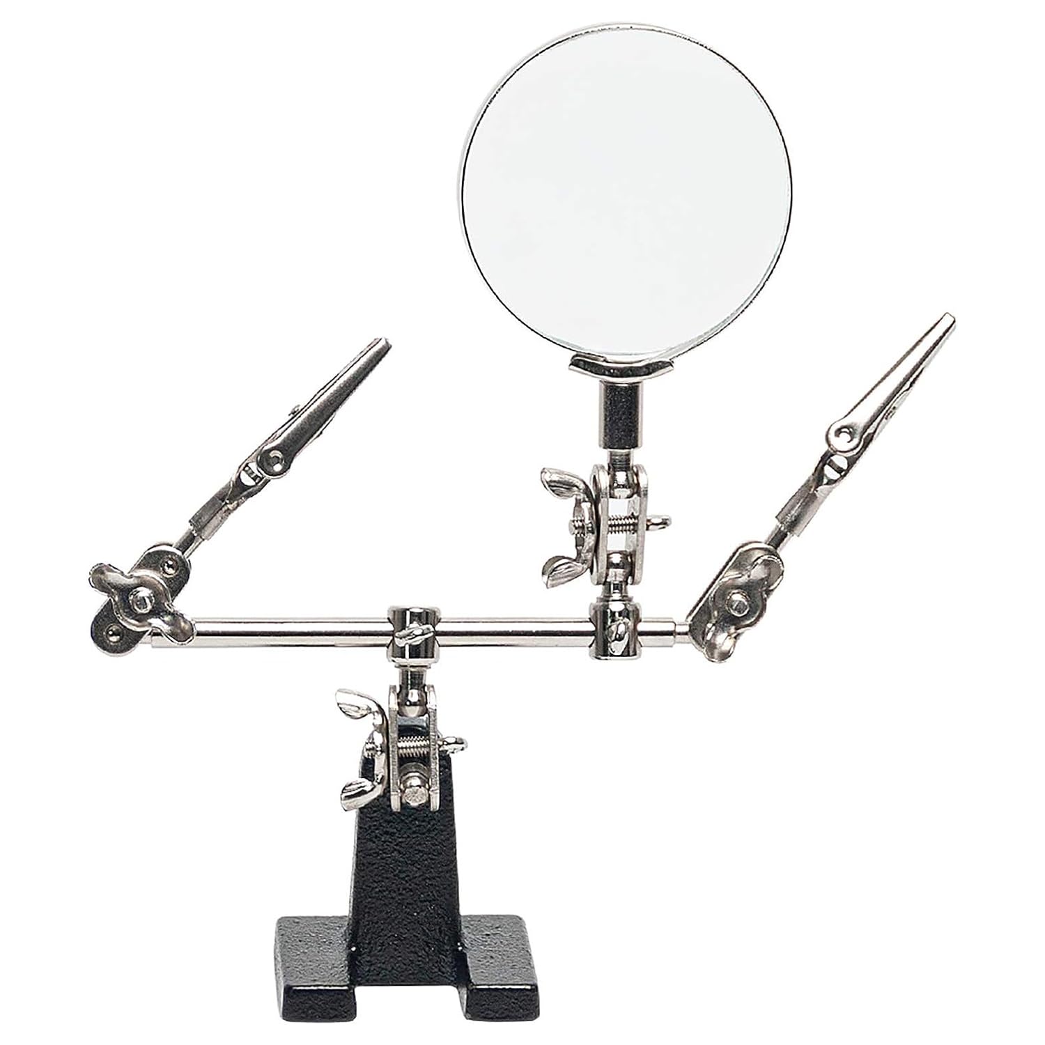 Helping Hands Magnifier with Dual Adjustable Alligator Clips in 2.5X Magnifying Glass Soldering Station for Crafting, Hobby, Micro Objects