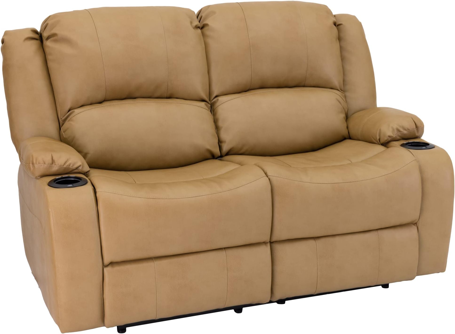 RecPro Charles 58" Powered Double Recliner RV Sofa | Zero Wall Loveseat for Camper | Wall Hugger Couch | Fifth Wheel Theater Seating | Replacement RV Furniture | Toffee