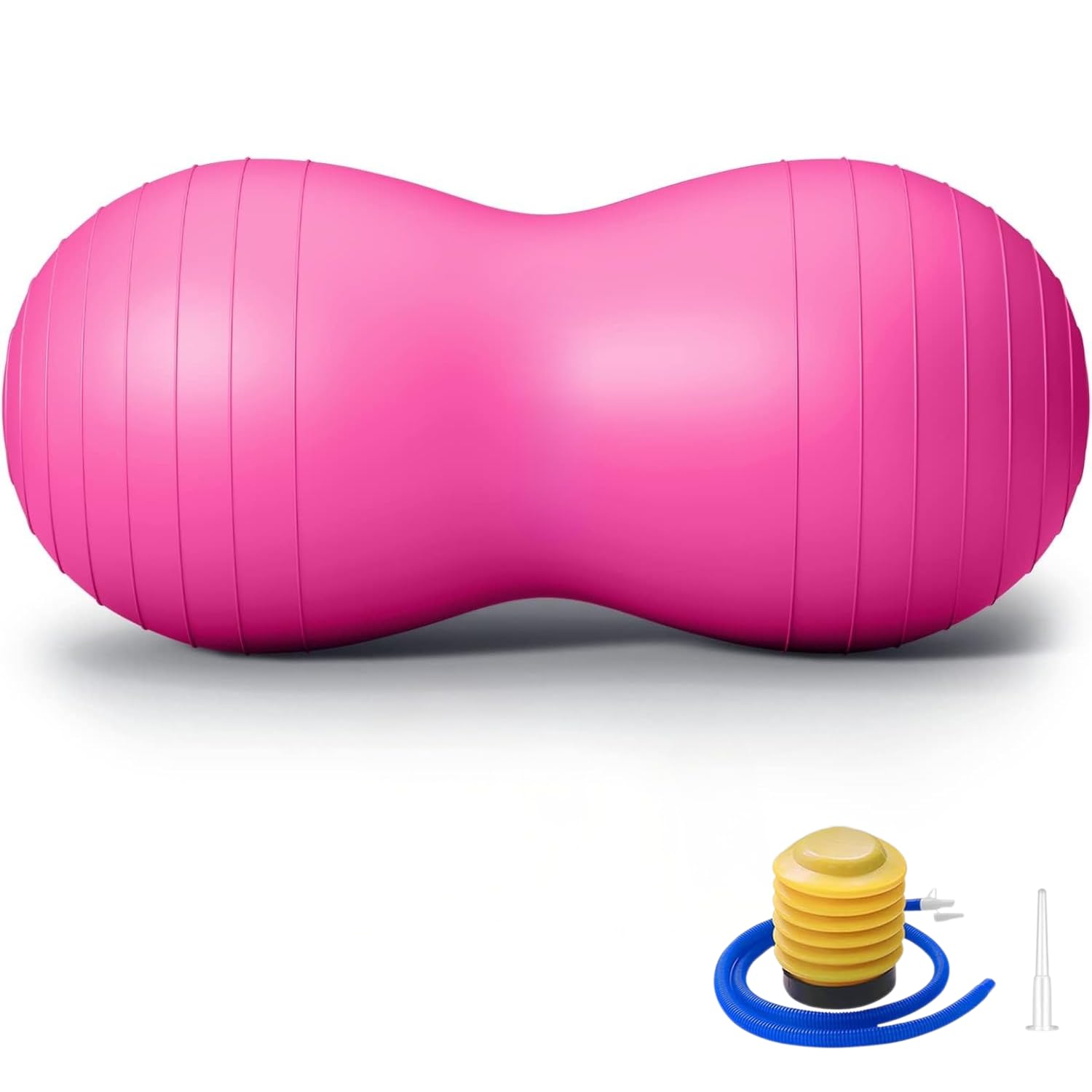 Peanut-Shaped Anti-Burst Gym Ball | Fitness Equipment for Home Gym, Yoga, Pilates | Stability Ball for Core Strength, Balance Training, Posture Correction | Non-Slip Exercise Ball (Pink)-image-42