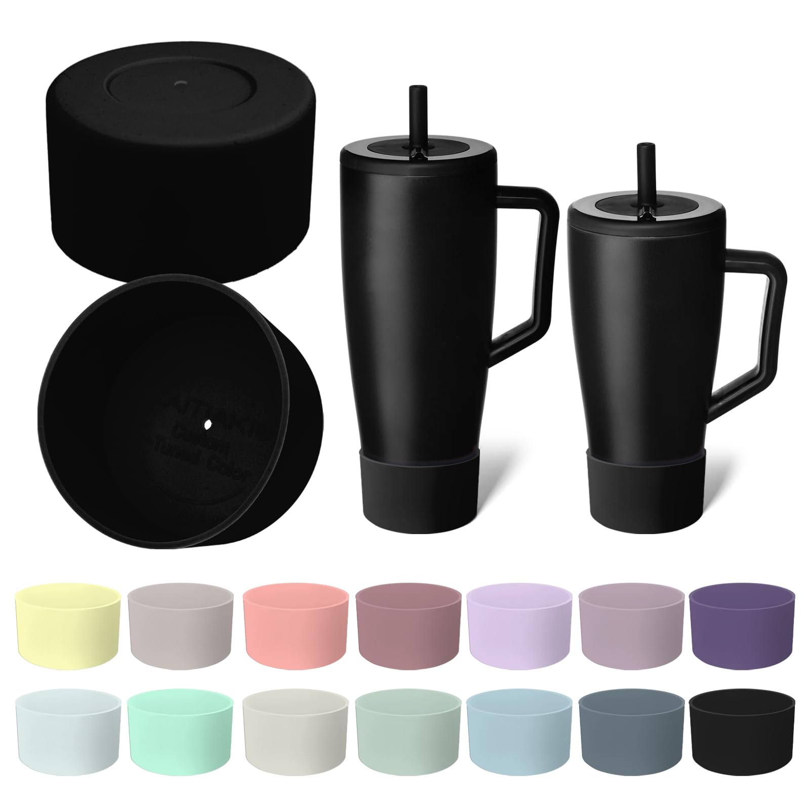 Kaitiaki 2Pcs Silicone Boot Compatible with Brumate Era 40 oz 30 oz Tumbler, Anti-Slip Bottom Sleeve Cover Bumper, Protective Water Bottles