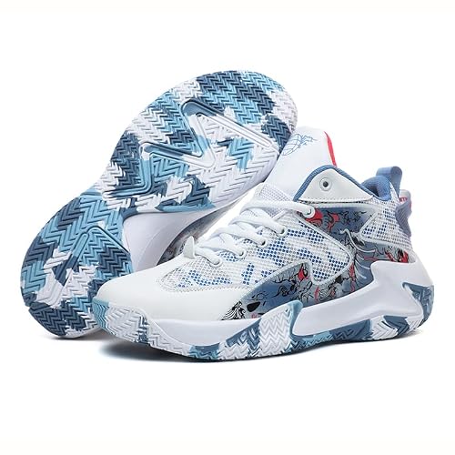 Zapatillas de Baloncesto Unisex Hombre Mujer Altas - Deportivas con Protecci&oacute;n de Tobillo, Antideslizantes, Respirables y Muy Confortables, para Entrenamiento y Partido, Tallas 37-46 EU