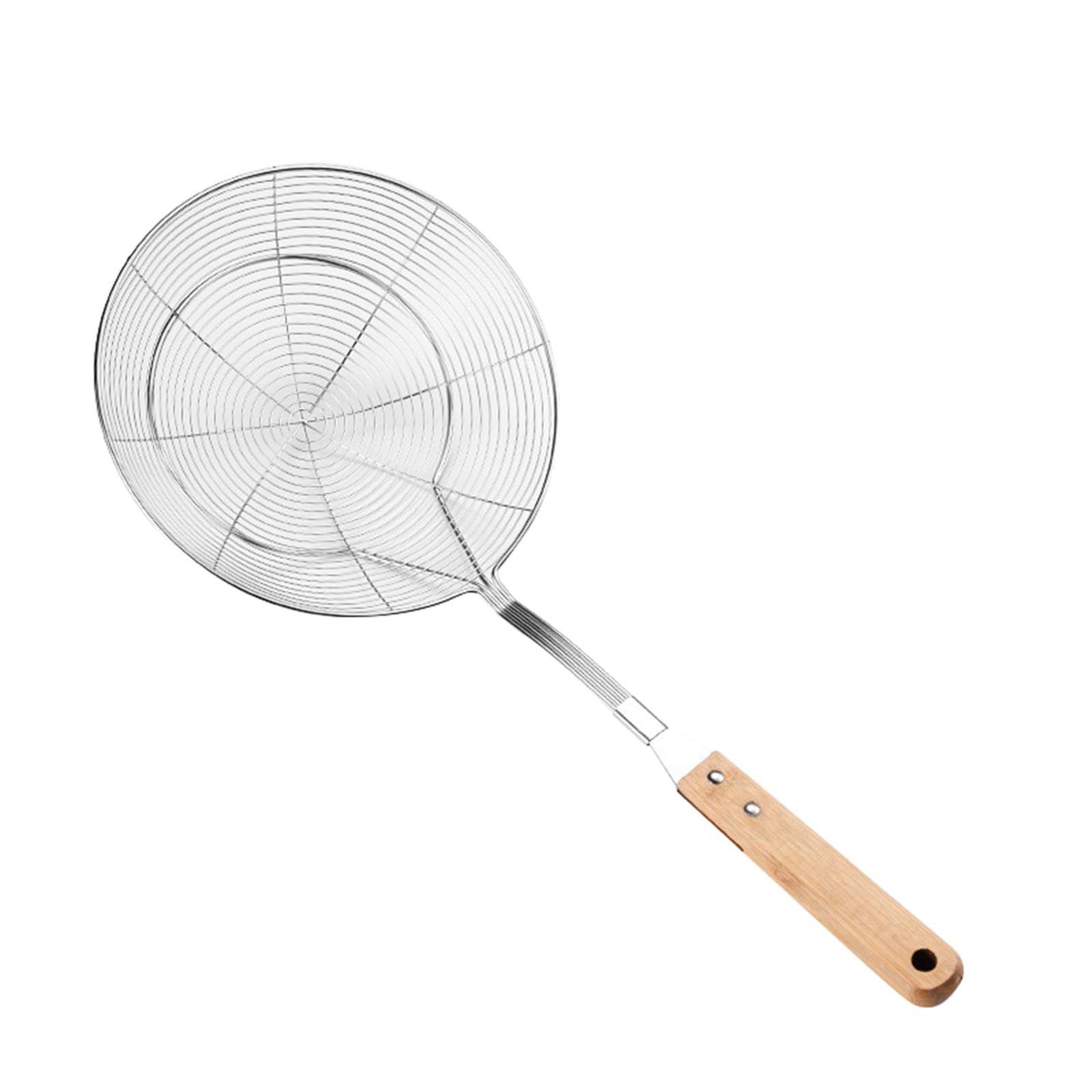 Professional Slotted Strainer Long Wood Handle Spoon Skimmer Ladle For Cooking And Draining Kitchen Accessories