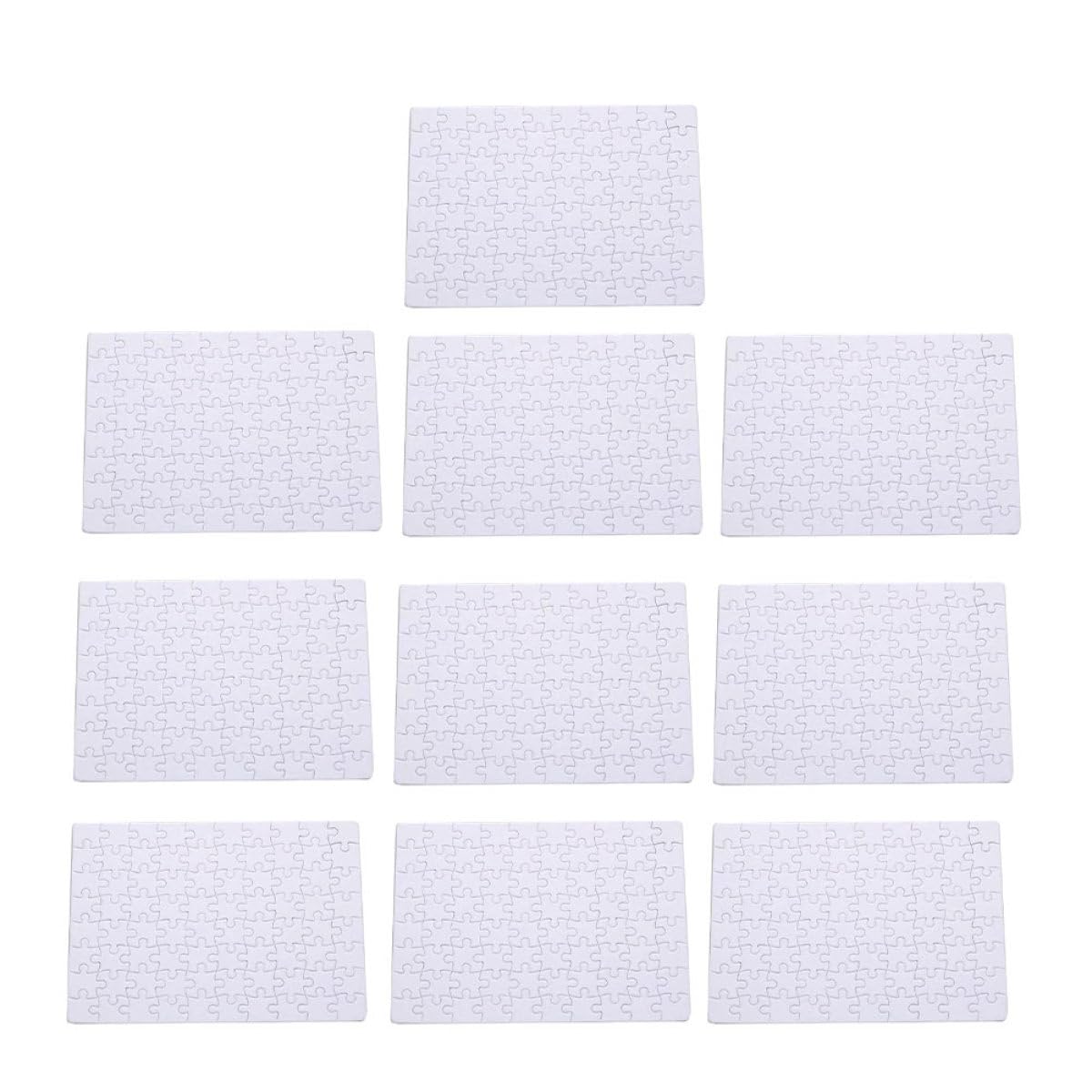 Uonlytech Puzzle Vuoto Sublimazione A5 80 Pezzi su Carta per Trasferimento Termico 10 Fogli Fai da Te per Pressa a Caldo Forniture per Puzzle Fotografico Decorativo e Creativo