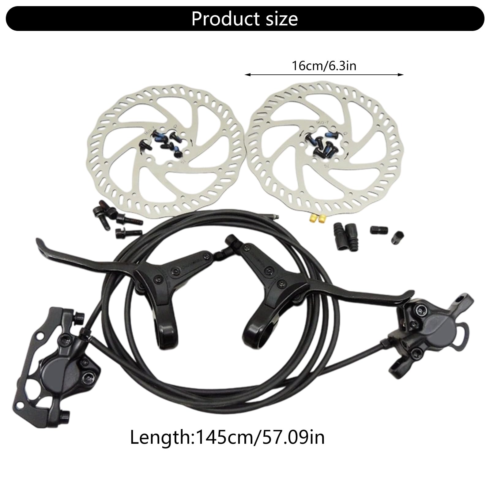 Freno de disco hidráulico de instalación rápida para bicicletas de carretera de 160 mm y ajuste de presión flexible para controlar sistemas de frenado hidráulico para bicicletas