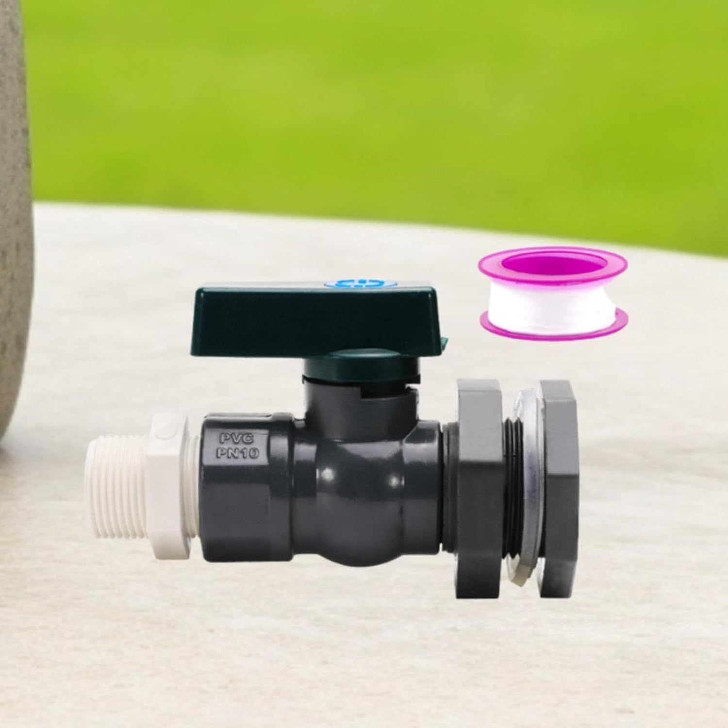4X 3/4inch Rain Barrel Spigot Set PVC Black Accessory Water Barrel Diverter Set for Aquariums Garden Pools Water Tanks