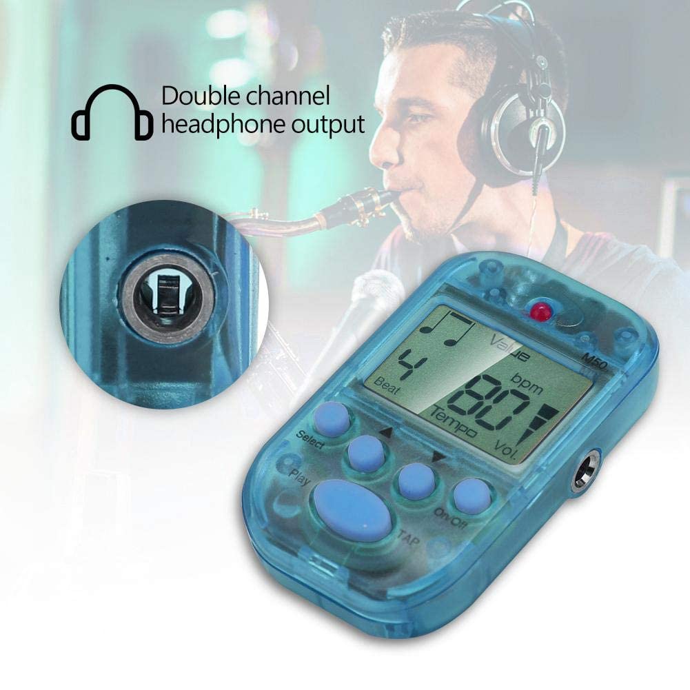 Metrónomo Digital, M5 Meideal Blue Mini metrónomo LCD Multifuncional Digital Beat Tempo(Azul) Regulador Metronomo