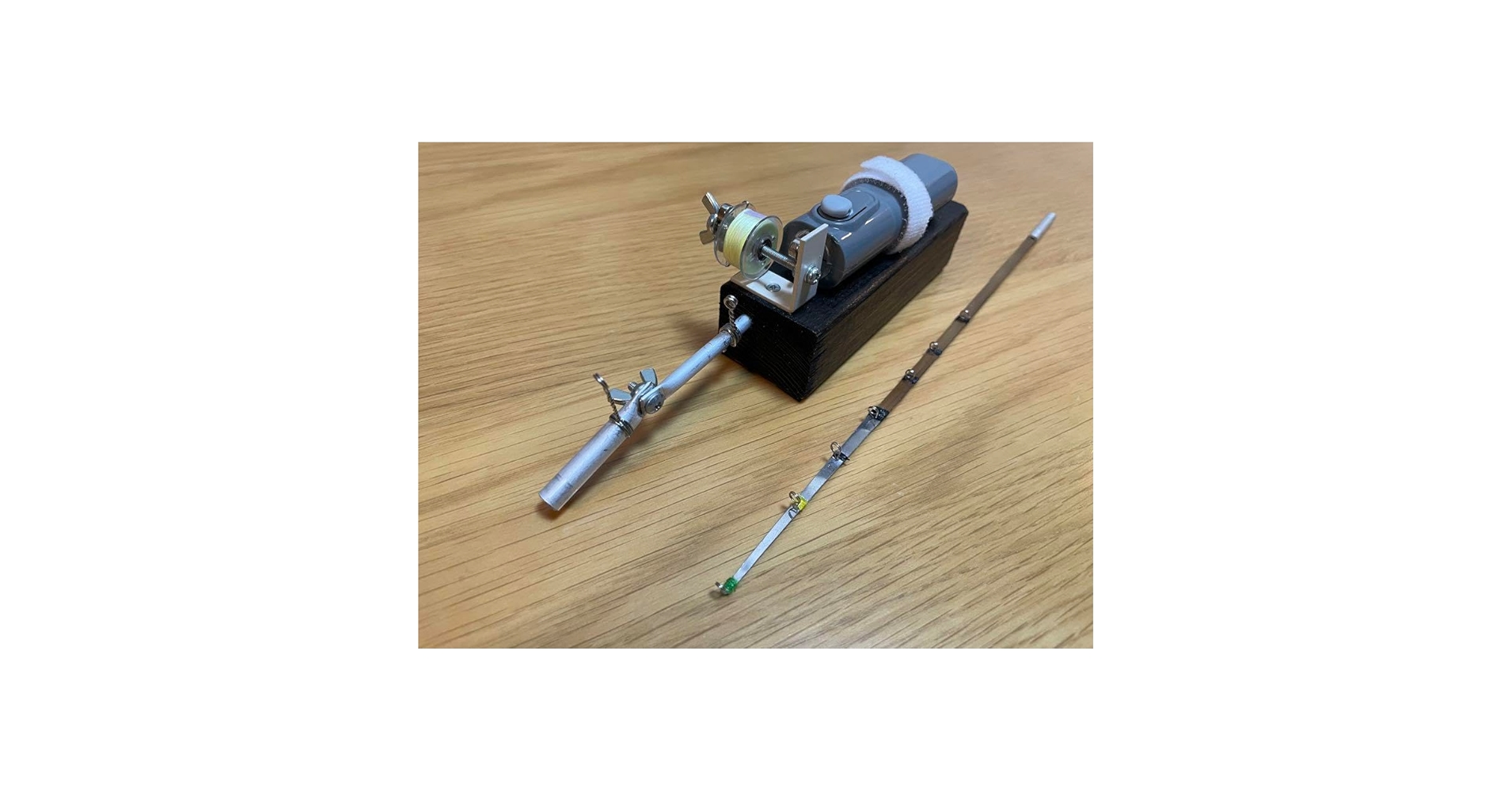 ワカサギ電動リール＆穂先＆アダプター（自作） ワカサギ電動リール＆穂先＆アダプター（自作） Amazon