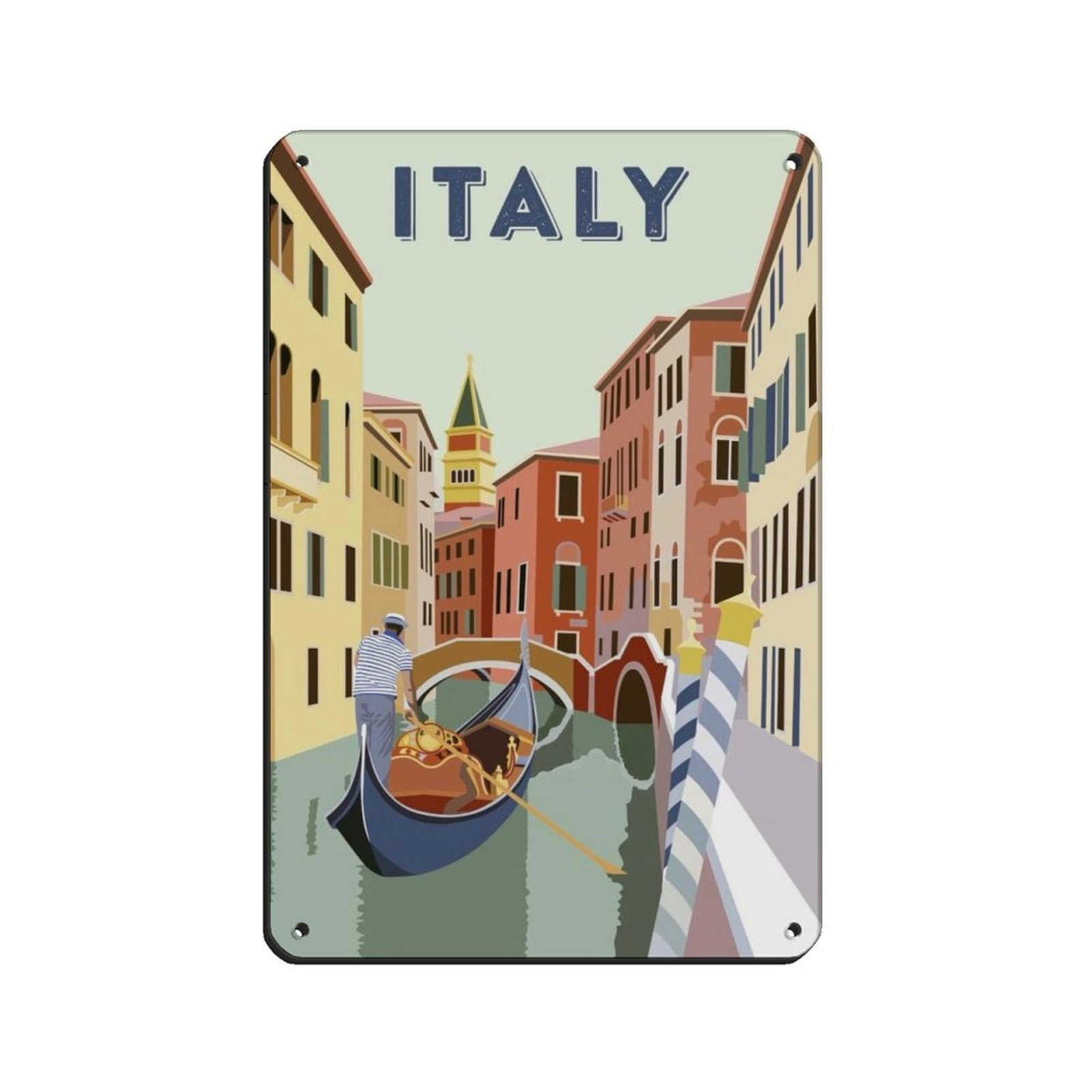 Plaque en fer Italie 20x30 cm pour embellir un mur de garage ou de cave