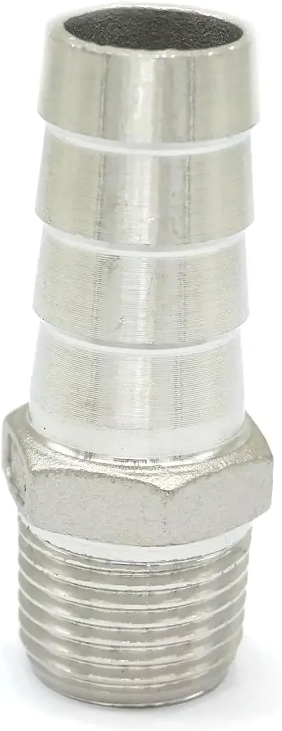 1/2" BSPT Male x 19mm Hose Barbed 304 Stainless Steel Pipe Fitting Hose tail Connector Plumbing Fittings