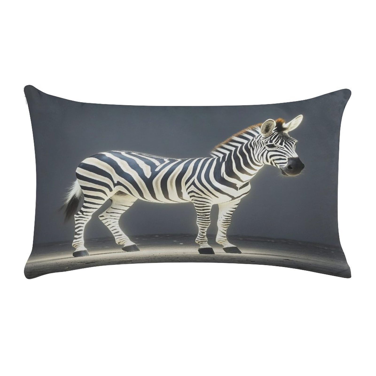 FekiLoot Glowing Zebra Pillow Covers Short Plush Pillowcase with Zipper Cozy Soft Rectangular Throw Pillow Case Luxury Style Cushion Cases Decorative Lumbar Pillow Shell 12" X 20"