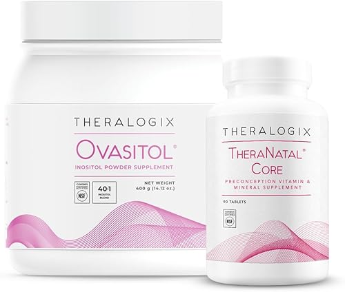 Theralogix Recipiente de inositol Ovasitol + paquete de núcleo teranatal, (paquete de 2)