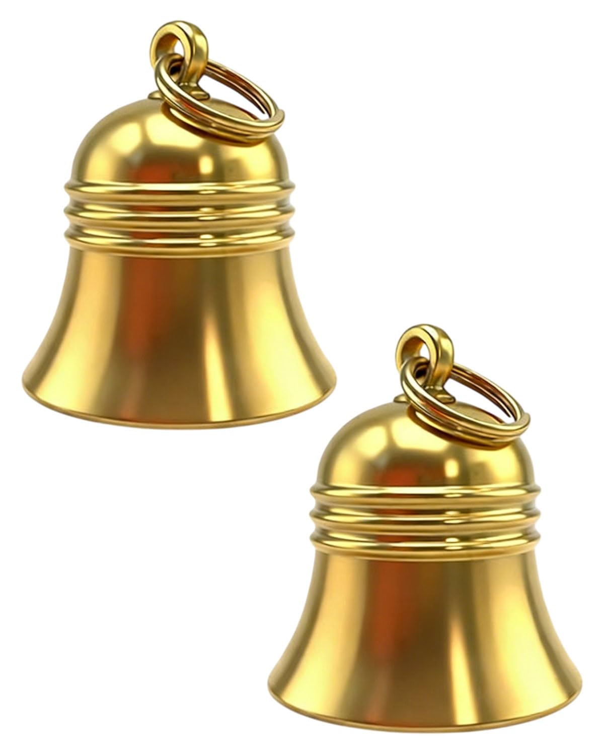 Confezione da 2 campanelli in ottone, anti-smarrimento, mini campane da appendere, per escursioni all'aperto, ciondoli per zaini, collane con animali