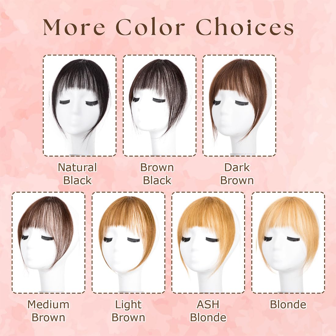 Clip in Bangs 100% Real Human Hair Extensions French Bangs for Women Fake Bangs Clip on Bangs Faux Hair extensions Fringe with Temples (Light2 Brown2) - Image 4
