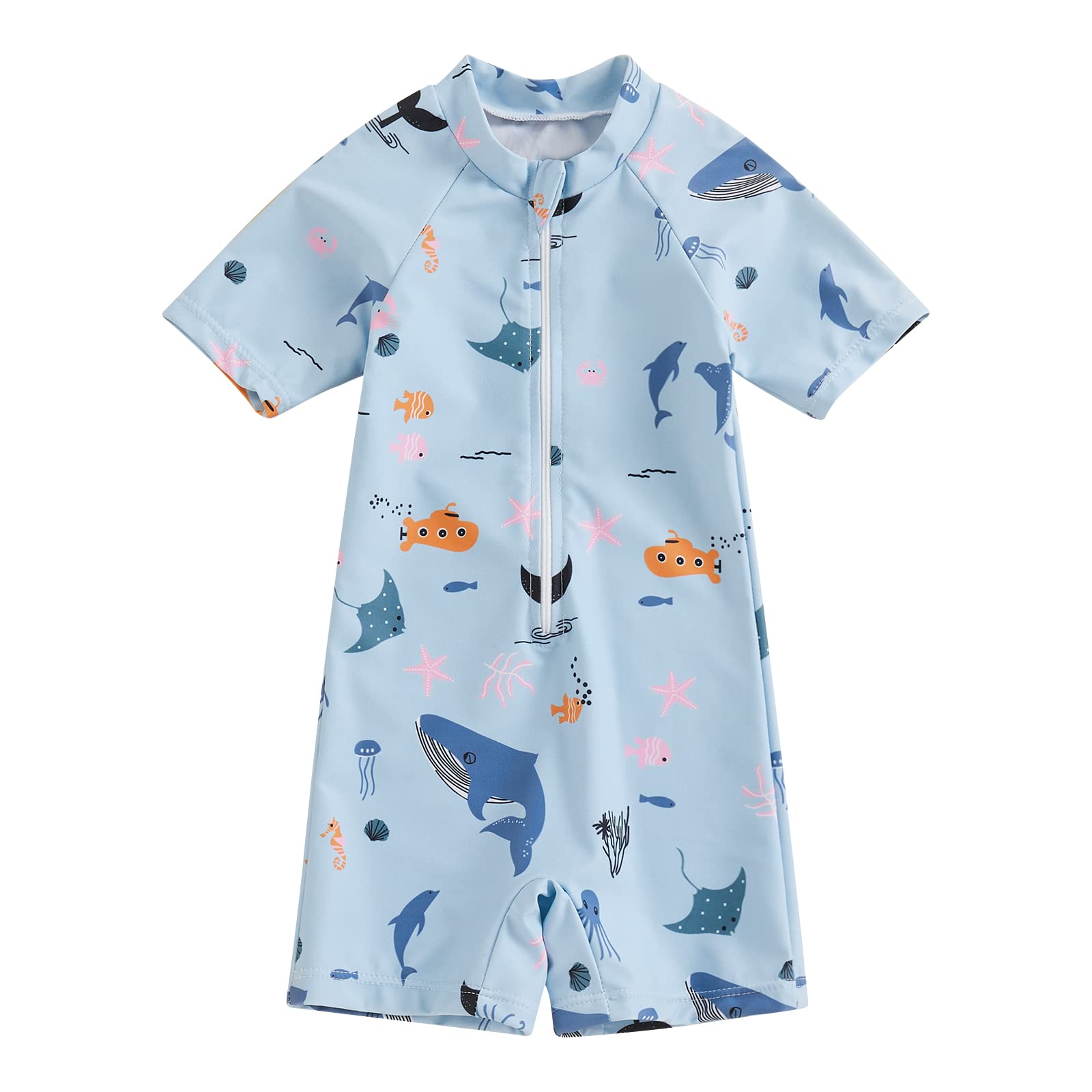 XIXIMAON Traje de baño para bebé y niño, antirrayos UV, manga corta, 1 unidad, para piscina, natación, buceo, playa