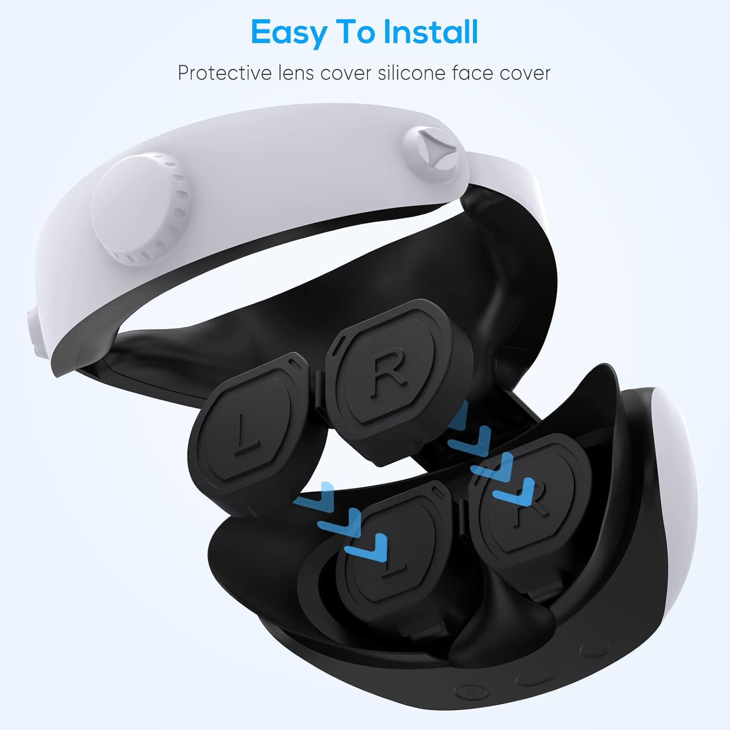 MENEEA Lens Protector Cover for PS VR2, 2-Pack Silicone Protective Cap for PlayStation VR2 Glasses, Dust-Proof, Scratch Resistant, Black