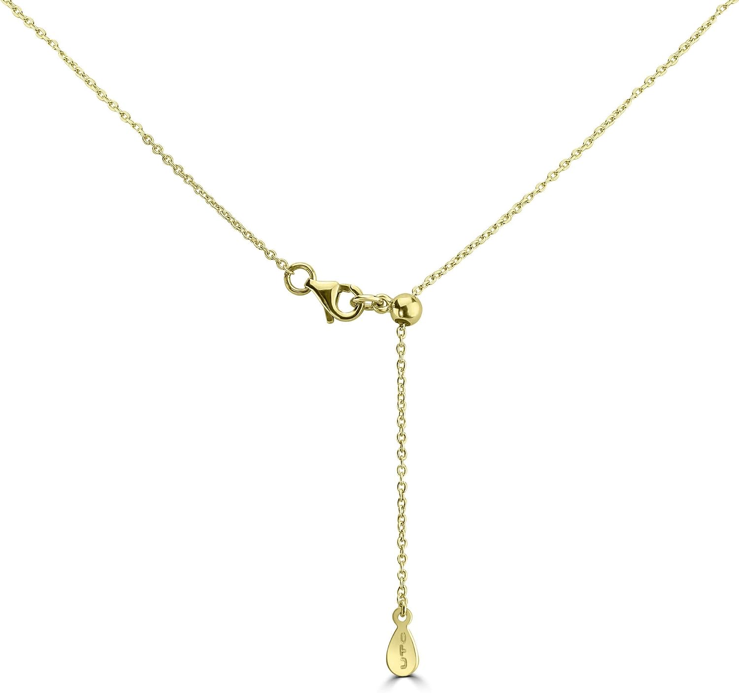 1.96 carats Genuine Multi Color Gemstone Necklace in 14K Gold Plated Sterling Silver, Lobster Clasp
