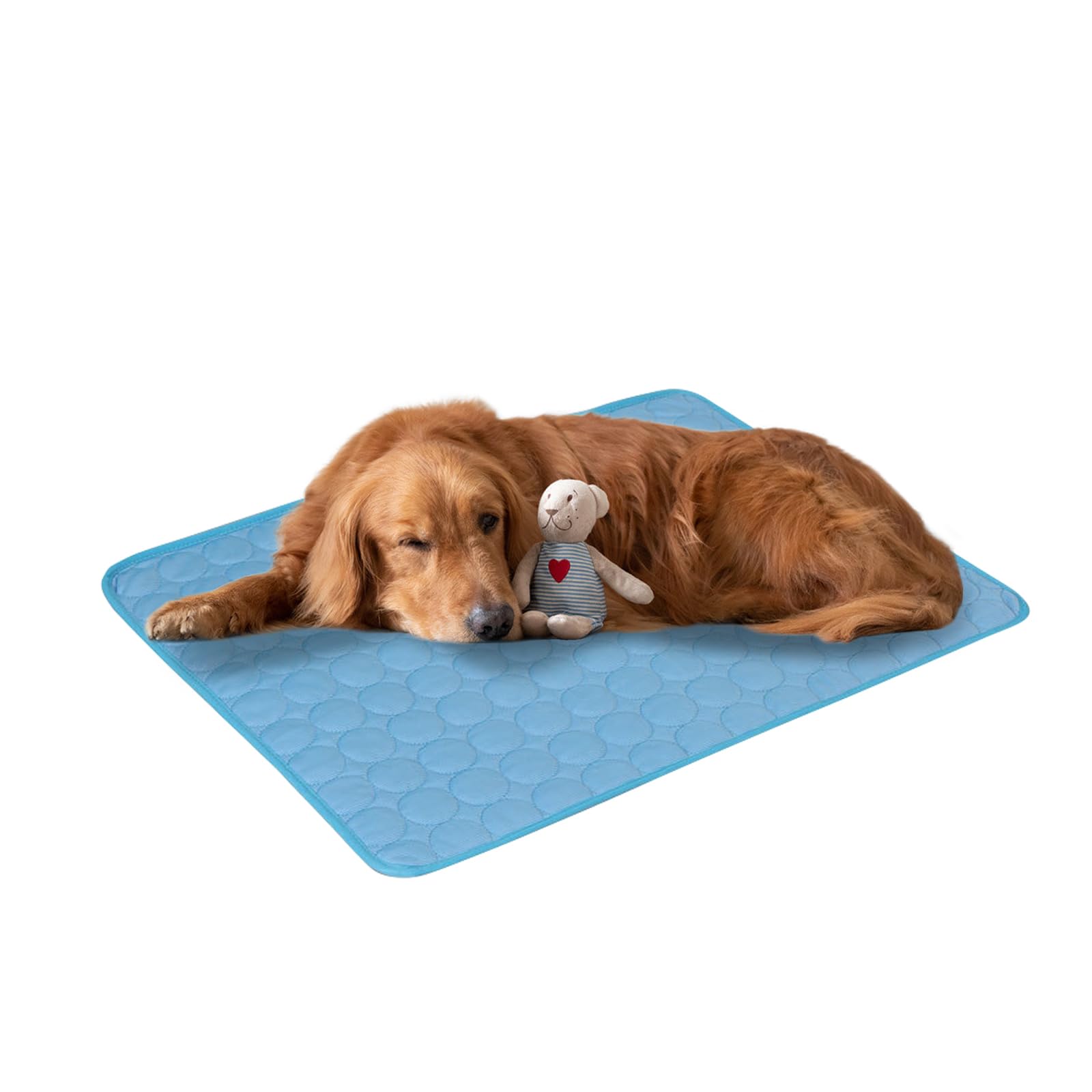 Aartner Pet Self Cooling Mat- Washable Pet Ice Silk Sleeping Pad for Small Medium Large Dogs Cats Indoor & Outdoor Use, Cool Pet Blanket Extra Large Dogs UK (Blue, XL(100 * 70CM))