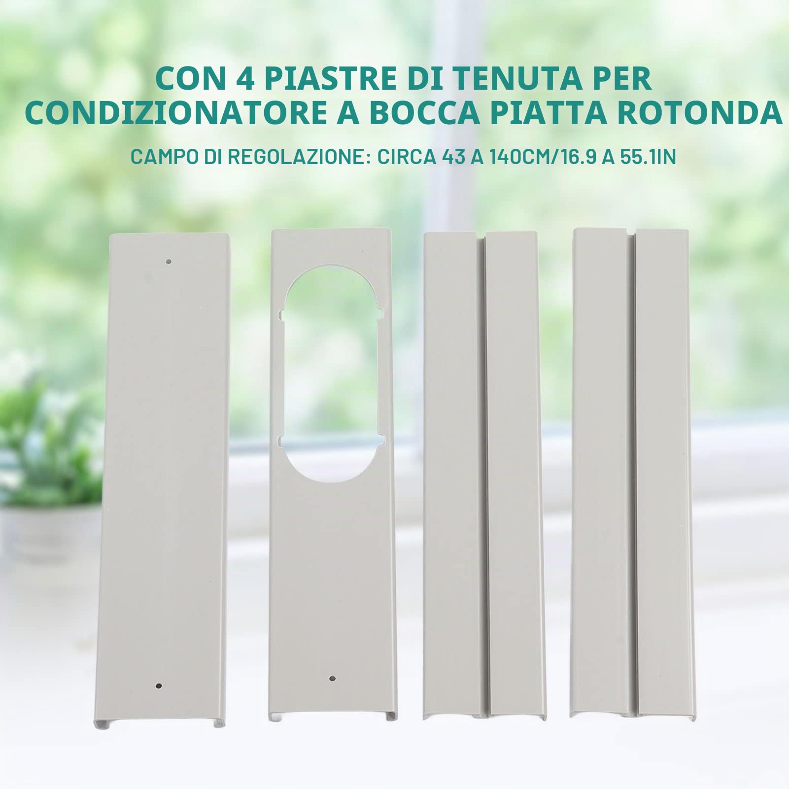 Kit per Finestra del Condizionatore d'aria Portatile, Kit di Sfiato CA Durevole e Facile da Smontare Senza Spazio per l'ufficio per Canalizzazione da 150 Mm