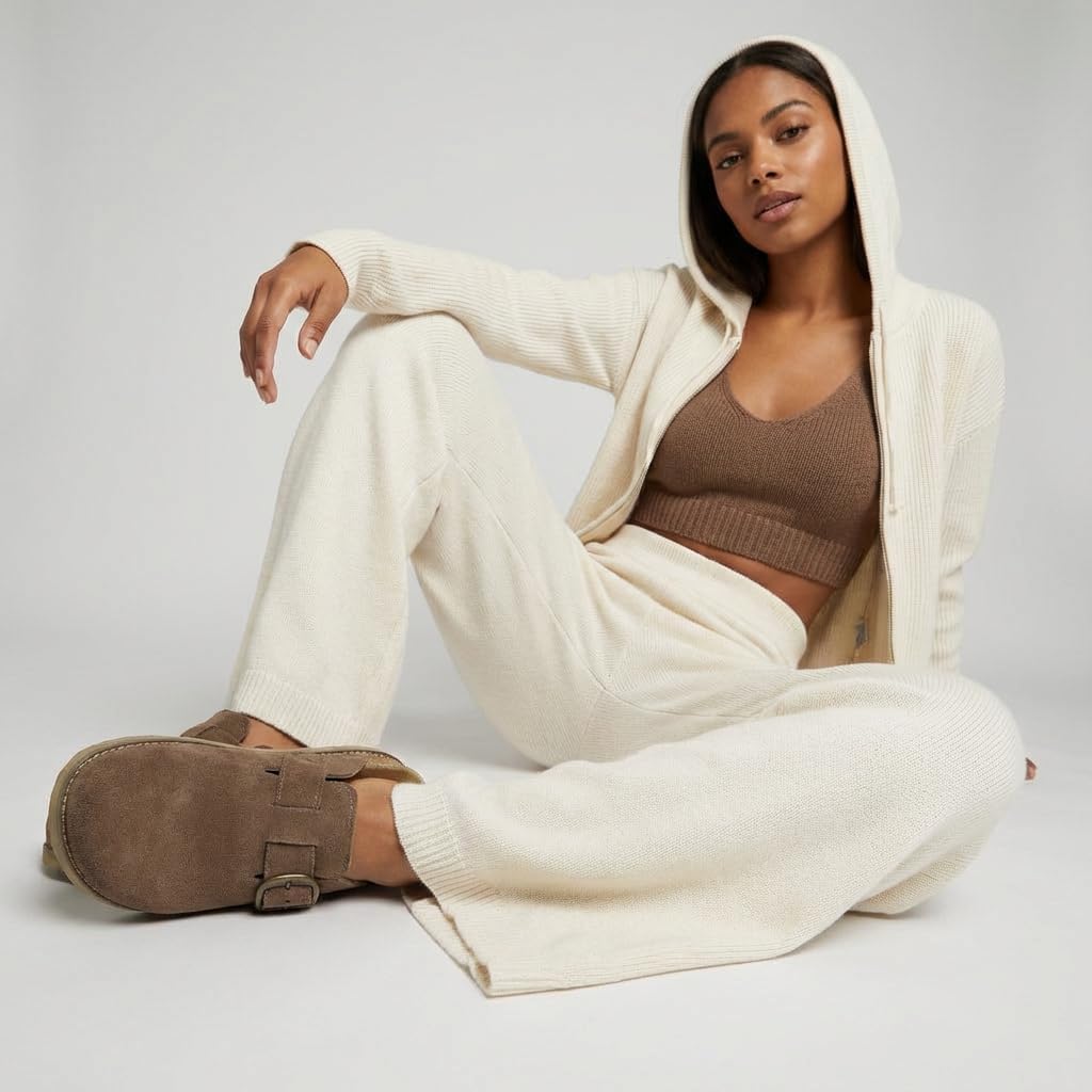 CUSHIONAIRE Women's Blain Genuine Suede Slip-On Clogs with + Memory Foam & Chic Buckle Mule - Comfortable, Non-Slip, Wide Widths Available