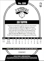 Vista 2 de Basketball Trading Card NBA 2020-21 Panini Hoops #226 Obi Toppin NM Near Mint RC Rookie Knicks