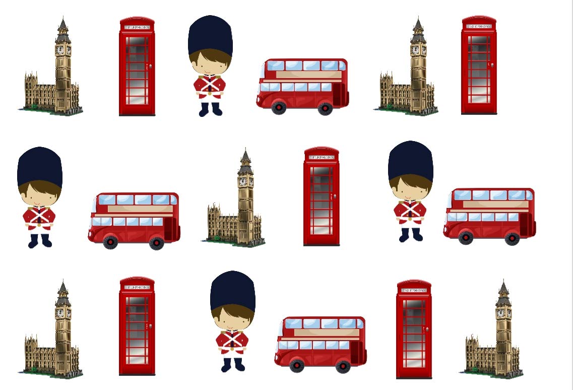 18 x london edible icing cupcake toppers cake decoration