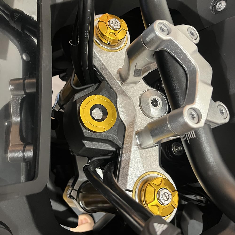 Per VOGE Valico DS900X DS525X DS625X 900 DSX 525 DSX 625 DSX900 DSX525 2023 2024 2025 625dsx Accessori Moto Tre Stelle Copertura Colonna in Alluminio CNC Copertura Decorativa Antiurto (Oro)