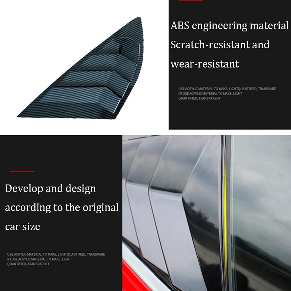 ABS Rear Side Window Louvers Air Vent Scoop Shades Cover Blinds Trim for Ford Fusion 2013 2014 2015 2016 2017 2018 2019 2020 2021 (Bright Black)