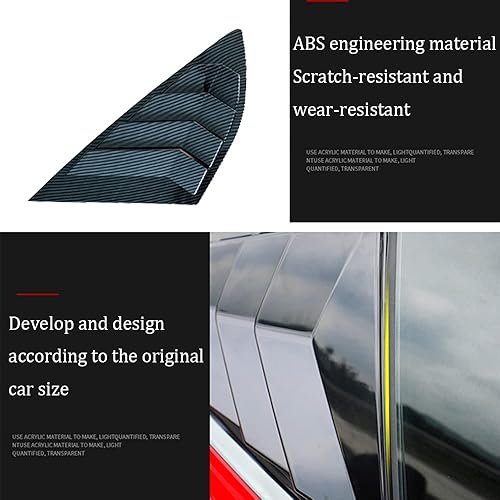 Miniatura 3 de Persianas de rejilla de ventilación de aire para ventana lateral trasera de ABS, para Ford Fusion 2013, 2014, 2015, 2016, 2017, 2018, 2019, 2020,