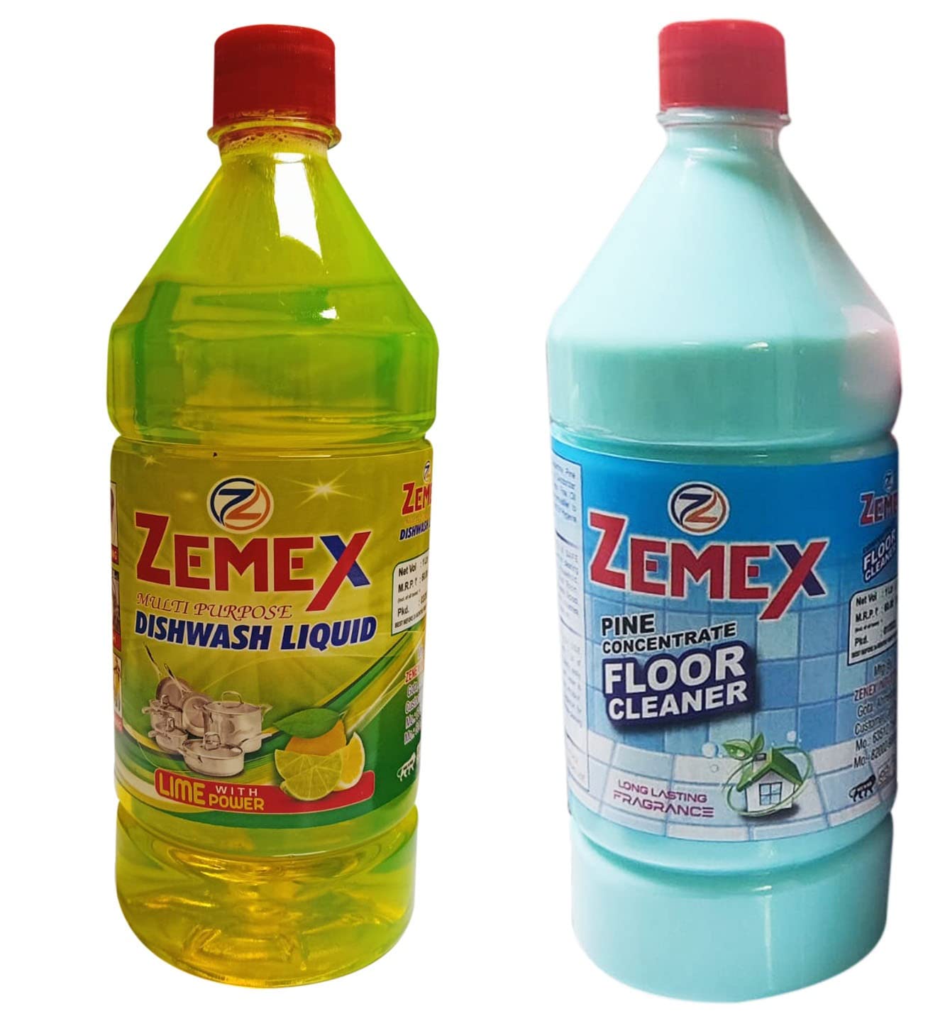 Zemex multipurpose dishwash liquid 1ltr + Zemex pine concentrate floor
