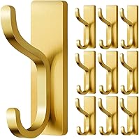 Vista 10 de pickpiff Ganchos de Pared Adhesivos para Abrigos - Percha de Puerta Resistente Stick-On, Gancho de Metal para Colgar Toalla, Bolso, Bata, Mochila