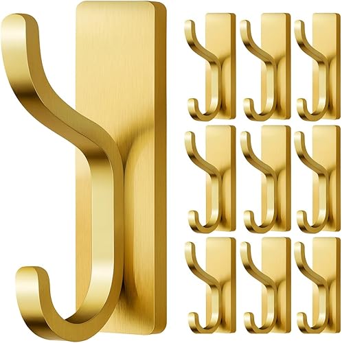 Miniatura 11 de pickpiff Ganchos Adhesivos de Pared para Abrigos - Colgador de Puerta Resistente Adhesivo, Gancho de Metal para Colgar Toalla, Bolso, Bata, Mochila,