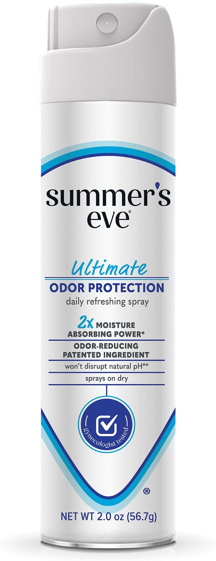 Summer's Eve Ultimate Odor Control Daily Feminine Spray with Talc-Free, Odor-Reducing and Moisture-Absorbing Formula, 2 Oz
