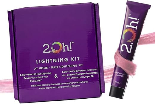2.Oh! Italian- Pastel Pink Hair Color DIY Kit | Semi Permanent Hair Color + Hair Bleach | Highlights Kit for Women &amp; Men |...