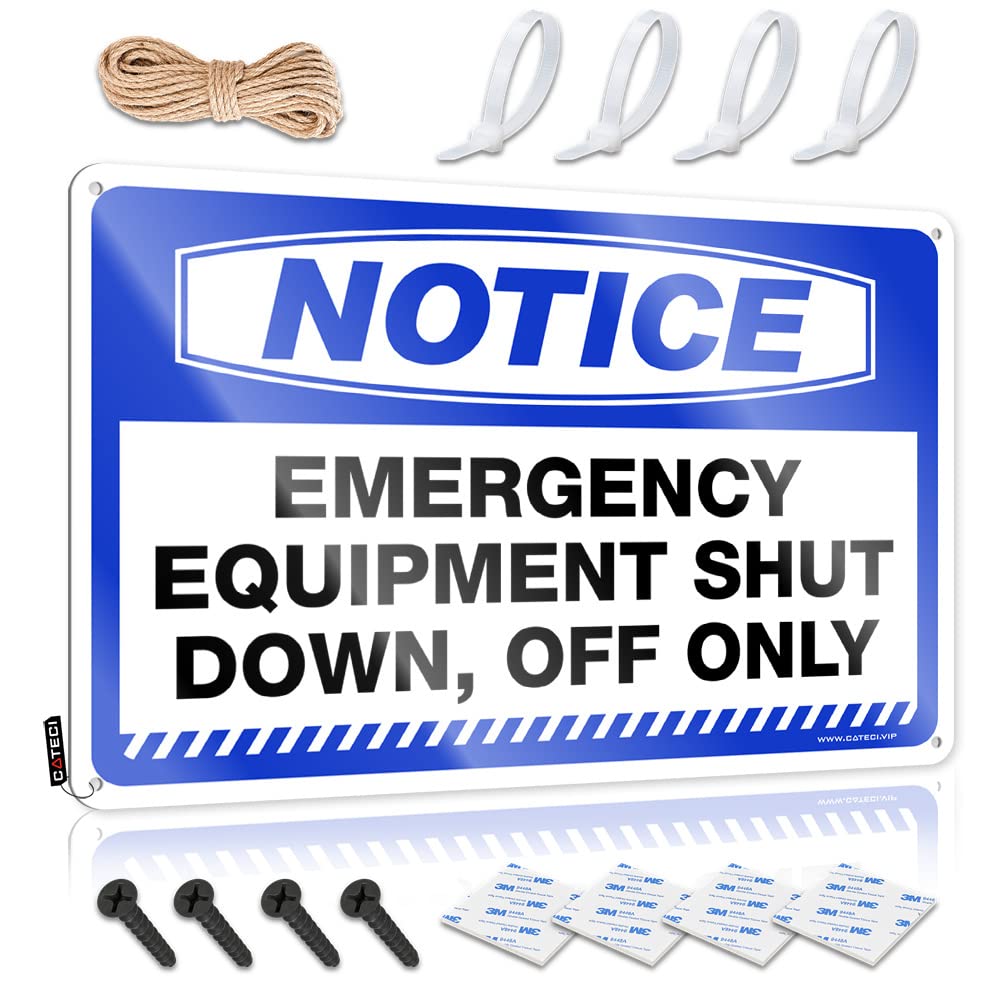 BRUNTELO Bar Funny Signs Notice Emergency Equipment Shut Down, Off Only Tin Sign Man Cabe Decor Whiskey Signs For Home Bar