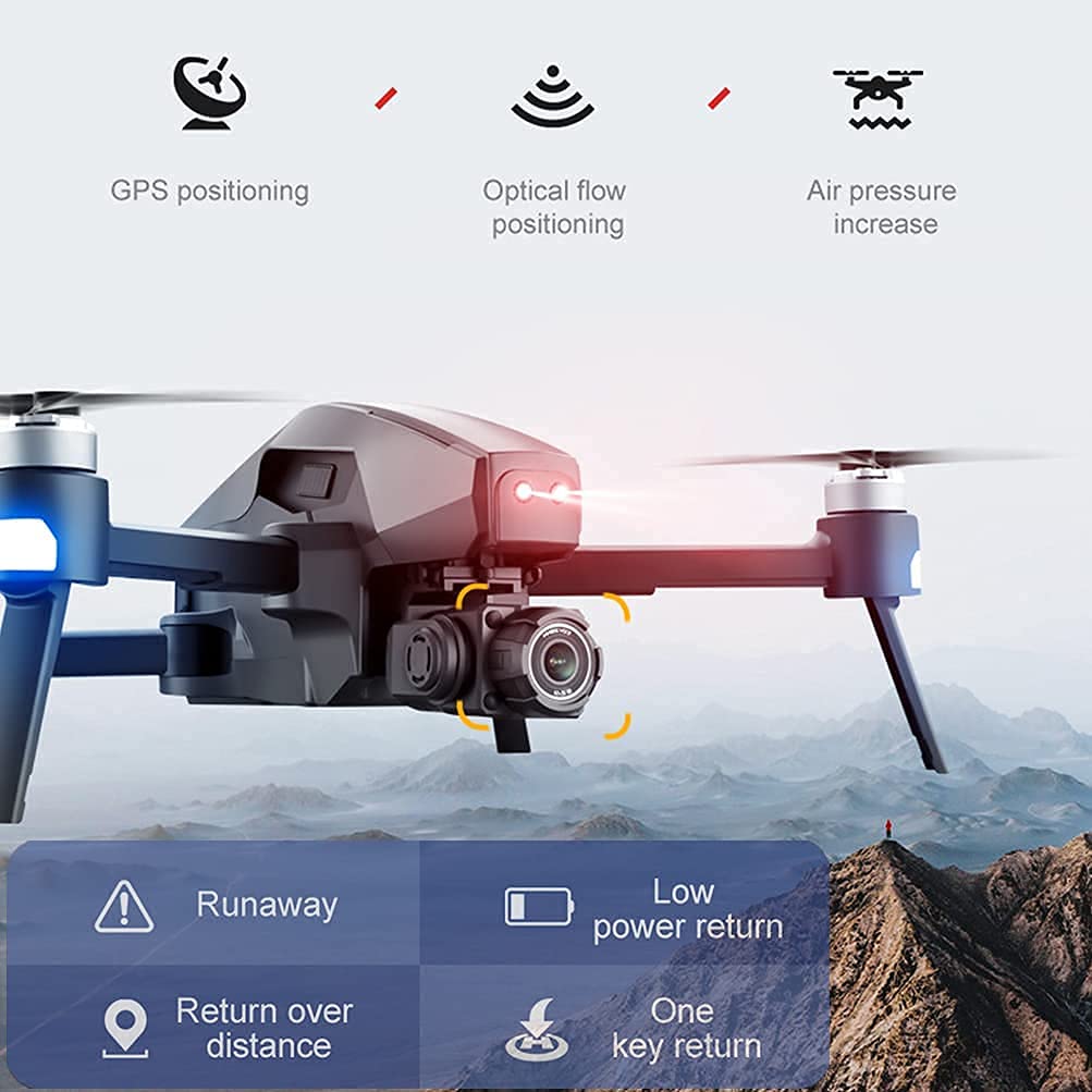 5G WiFi FPV Quadcopter with Brushless Motor GPS Drones with 6K Camera RC Quadcopter with 2-axis Electronic pan/tilt Foldable Drone with Triple Positioning Function 2 Batteries