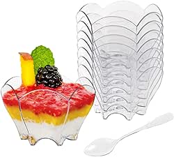 Tebery 100 Pack Mini Parfaits Dessert Cups with 100 Spoons,