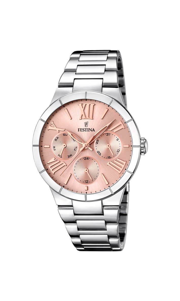 Festina Reloj Mujer F16716/3 Boyfriend Caja de Acero Inoxidable 316l Plateado Correa de Acero Inoxidable 316l Plateado